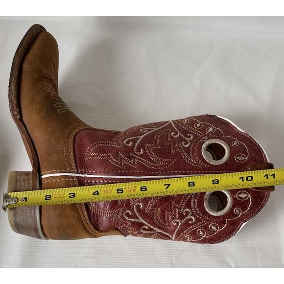 Potrero Laurel Women's Rodeo Square Toe Cowboy Boots Western Red Brown 5 - Picture 13 of 13